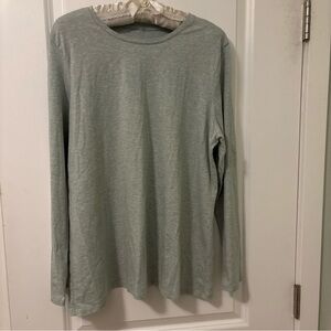 J. Jill-Pure Jill Stretch Cotton Crew Neck Tee-Long Sleeve-Large-Heathered Blue